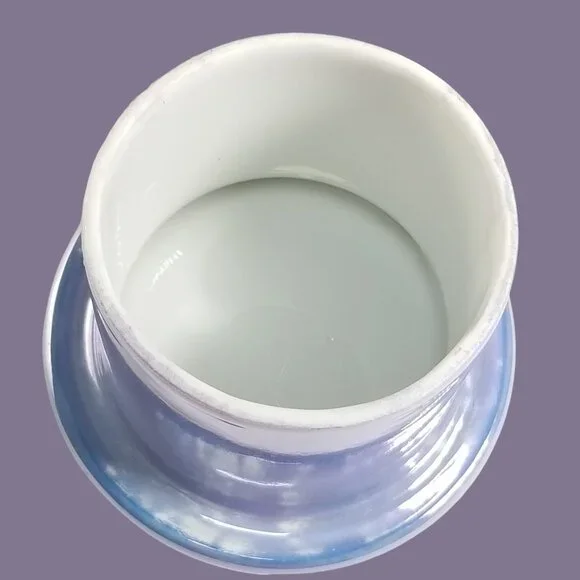 Blue Lusterware Dome Cigarette Holder Rare Art Deco Noritake Moriage Japan 1920s - Picture 7 of 16